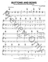 Buttons and Bows piano sheet music cover